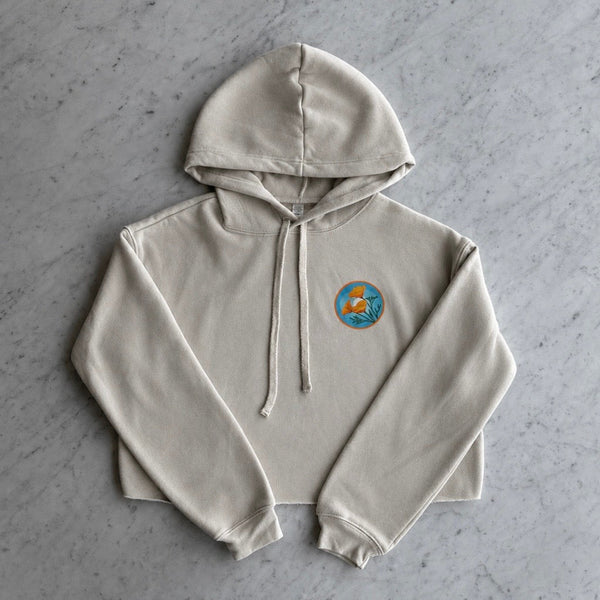 Beige Poppy Love Ladies' Fleece Hoodie