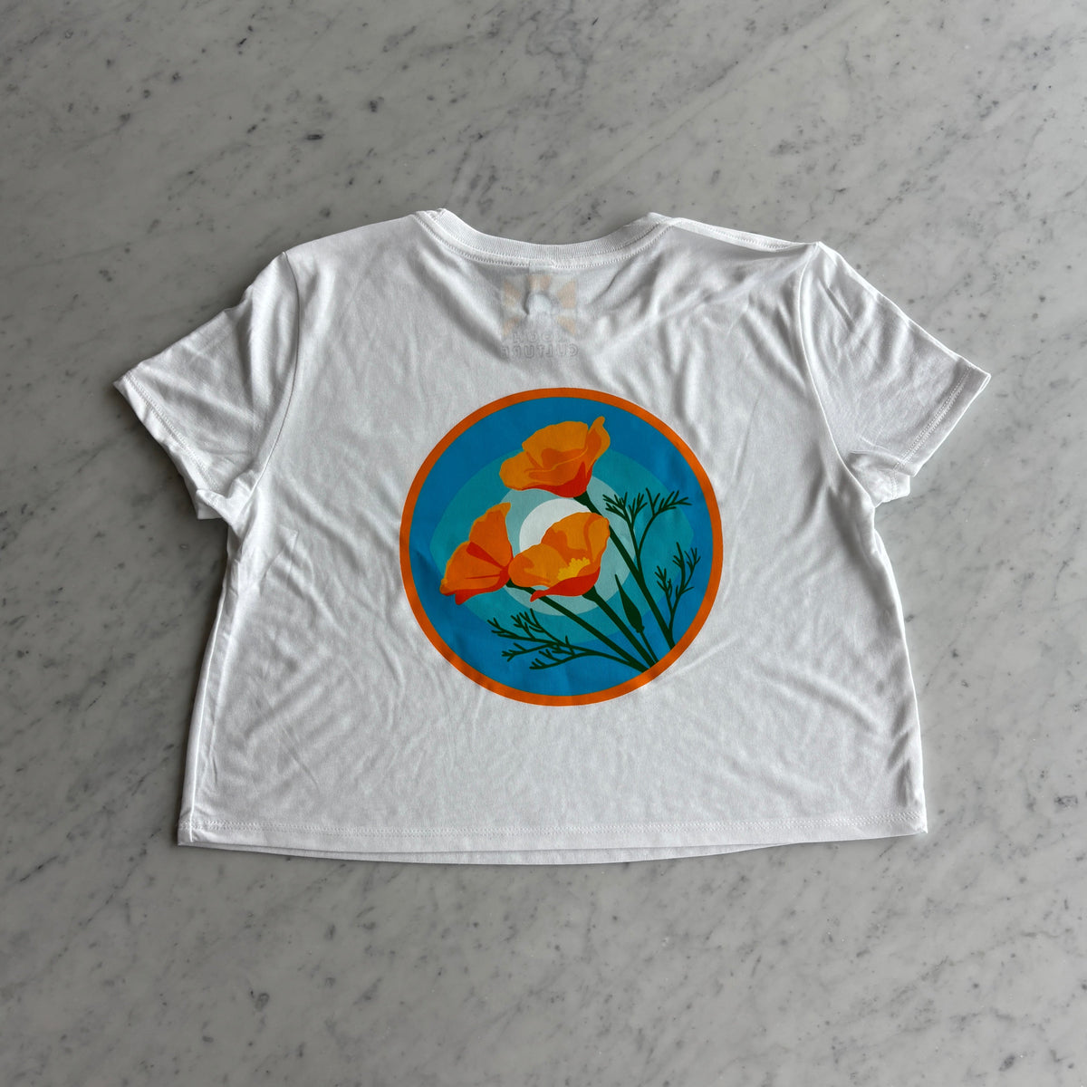 White Kooh Culture women's flowy cropped t-shirt, alternate view